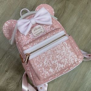 Loungefly sequin light pink bag